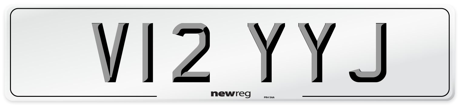 V12 YYJ Number Plate from New Reg